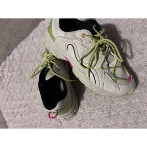 Zara Women Tennis Size 8 White Green Pink Modern